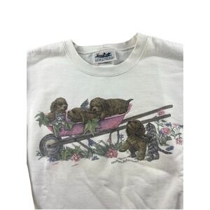 Vintage Northern Reflections Sweatshirt Puppy Dogs Kitten Garden‎ Medium 90's